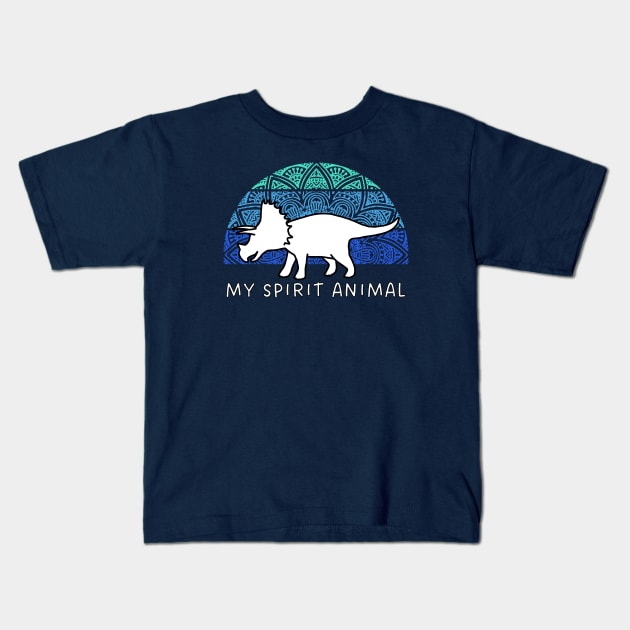 Triceratops Spirit Animal Kids T-Shirt by Downtown Rose
